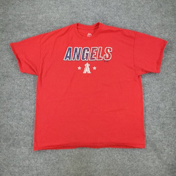 Anaheim Angels Shirt Men 2XL Red MLB Baseball Logo Crew Neck Short Sleeve Adult - Picture 1 of 13
